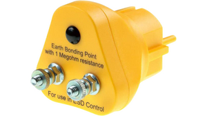 ESD Earthing Plug, DE/FR Type F/E (CEE 7/7) Plug, 2x M5 Eyelet