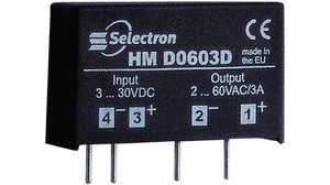 Solid State Relay, HM, 1NO, 3A, 60V, Radial Leads