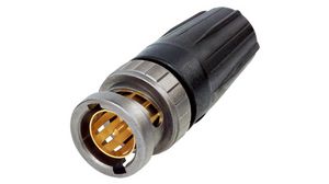 Cable plug BNC Rear Twist, BNC, Brass, Plug, Straight, 75Ohm, Crimp Terminal