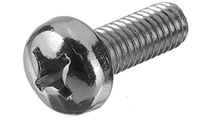 Panhead screw, M6, 16mm, Galvanised Steel, Pack of 100 pieces