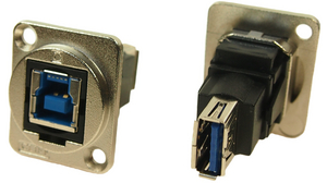 USB Adapter in XLR Housing, USB-B 3.0 - USB-A 3.0