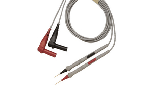 Elektroniska precisionstestsladdar, Provspets / Banankontakt, 4 mm, 90°, 1.2m, Svart, grå, röd