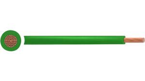 Flexibele gevlochten draad PVC, 2.5mm², Blank koper, Groen, H07V2-K, 100m