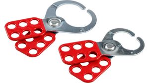 Safety Lockout Hasp, Pack of 12, Steel, Black / Red