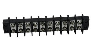 Klemmenlijst voor montage op chassis, Zwart, 25A, 300V, Polen - 10