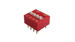 DIP Switch, Slide, 4 Positions, 2.54mm, PCB Pins