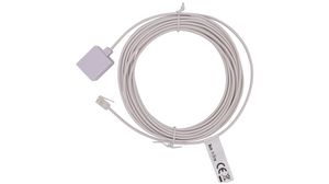 Telephone Modular Cable, RJ11 Plug - RJ11 Socket, Flat, 5m, White