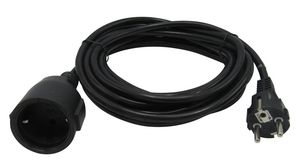Câble d'alimentation AC, Fiche DE Type F (CEE 7/4) - Fiche DE Type F (CEE 7/4), 5m, Noir