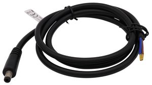 Kabel przyłączeniowy prądu stałego, 2.5x5.5x9.5mm Wtyk - Nieosłonięte końcówki, Prosty, 500mm, Czarny