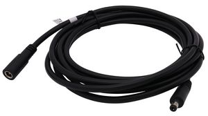 Kabel przyłączeniowy prądu stałego, 2.1x5.5x9.5mm Wtyk - Gniazdo, Prosty, 3m, Czarny