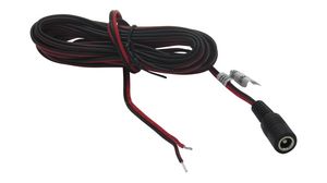 Kabel przyłączeniowy prądu stałego, 2.5x5.5x9.5mm Gniazdo - Nieosłonięte końcówki, Prosty, 5m, Czarny / czerwony