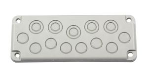 Cable Grommet Plate Set, Size 2, 8x M20, 5x M25 and M16, Polycarbonate, Grey
