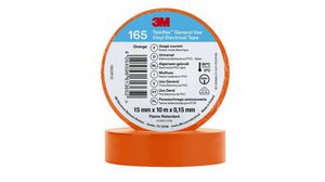 3M Temflex 165 Orange Vinyl Electrical Tape, 15mm x 10m