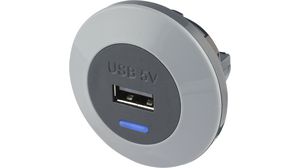 Prise USB encastrable, Car, 1x USB-A, 2.1A, 10W, Noir