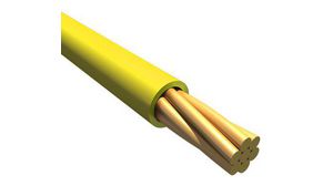EcoWire Series Yellow 0.08 mm² Hook Up Wire, 28 AWG, 7/0.12 mm, 30m, MPPE Insulation