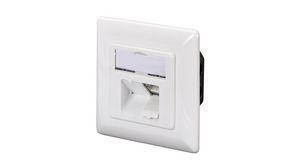Cat6a Network Wall Outlet 2x RJ45 Wall Mount White