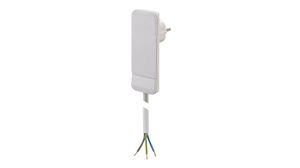 AC Power Cable, DE/FR Type F/E (CEE 7/7) Plug - Bare End, 1.5m, White