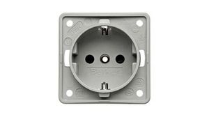 Wall Outlet INTEGRO 1x DE Type F (CEE 7/3) Socket Flush Mount 16A 250V Grey