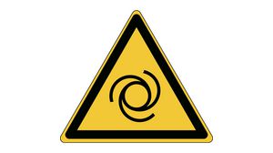 Znak bezpieczeństwa ISO - ostrzeżenie, automatyczne uruchamianie, Triangular, Czarny na żółtym, Poliester, Ostrzeżenie, 1szt.