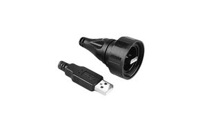 Kabel, USB-A-plugg - USB-A-plugg, 2m, USB 2.0, Svart