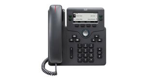 IP Telephone with Power Adapter , 2x RJ45 / RJ9, Black