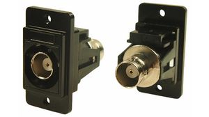 RF Panel Feed-Through 50Ohm, Black Metal, M3, BNC Socket - BNC Socket