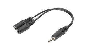 Adaptery audio, Wtyk 3,5 mm - Gniazdo 2x 3,5 mm