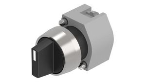 Selector Switch Actuator, 3 Positions Momentary Function Short Lever Black / Metallic IP65 EAO 04 Series