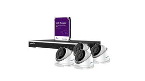 Surveillance Kit, 4 Channel NVR, 4x 4MP IP Dome Cameras, 3TB HDD, White