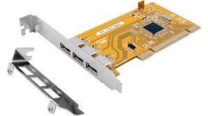 Carte d'interface, PCI, 3x USB-A, USB 2.0