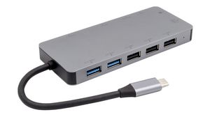 Docking Station, USB-C Plug, Bus-Powered, 80W, Ports Total 11