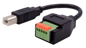 Adapter, 150mm, USB-B 2.0 Plug - Terminal Block
