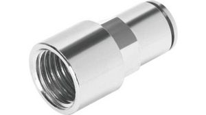 Straight Threaded Adaptor, G 1/8 Female to Push In 6 mm, Threaded-to-Tube Connection Style, 558675