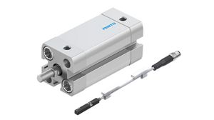 Compact ISO Cylinder + Magnetic Reed Proximity Sensor Bundle, Dubbelwerkend, 25mm, Boorgat grootte 12mm M5
