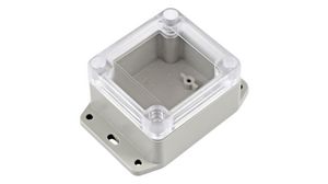 Flanged Enclosure with Clear Lid RP 60x65x40mm Light Grey ABS / Polycarbonate IP65