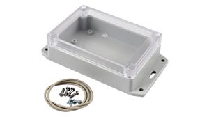 Flanged Enclosure with Clear Lid RP 85x125x40mm Off-White Polycarbonate IP65