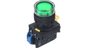 Bouton-poussoir lumineux Fonction momentanée 1NO 24 V / 120 V / 240 V / 380 V LED Vert Aucun