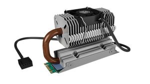 Heat Sink with Swivelling Heat Pipe and Fan for M.2 SSD, DC, 50x75x30mm, 12V, 4.87m?/h