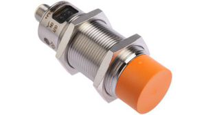 ifm electronic Capacitive Barrel-Style Proximity Sensor, M30 x 1.5, 15 mm Detection, PNP Output, 10 ... 36 V dc, IP65, IP67