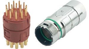 Circular Connector Kit, M23, Plug, Straight, Poles - 17, Crimp / Solder, Cable Mount