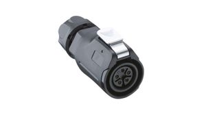 Cable Receptacle, Size 16, Socket, 5 Contacts, 5A, 250V, IP67
