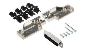 D-Sub Connector Kit, DB-44 Plug, Solder, Die-Cast Zinc Alloy