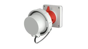 CEE Socket, Red, 5P, Panel Mount, 16mm², 63A, IP67, 400V