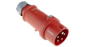 IP44 Red Cable Mount 3P + N + E Industrial Power Plug, Rated At 16A, 400 V