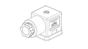 Valve Connector, Socket, Right Angle, Transparent, PG9, Contacts - 2