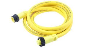 Cordset, Yellow, Straight, 5m, Plug - Socket, Conductors - 4