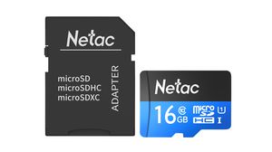 Karta pamięci, microSD, 16GB, 60MB/s, 30MB/s, Czarny / Niebieski