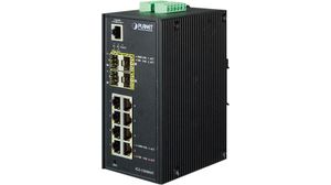 Ethernet-Switch, RJ45-Anschlüsse 8, Glasfaseranschlüsse 4SFP, 1Gbps, Managed