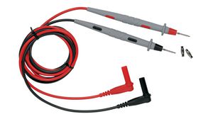 Multimeter Test Lead Set with Adapter, 1.22m, Black, Grey, Red, Nickel-Plated Brass