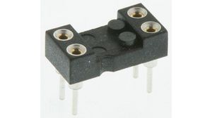 2.54mm Pitch Vertical 4 Way, Through Hole Turned Pin Open Frame IC Dip Socket, 1A